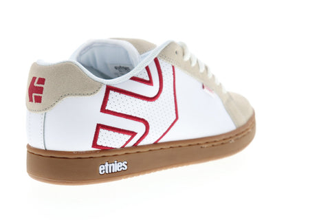 Etnies Fader 4101000203177 Mens White Suede Leather Lace Up Athletic Skate Shoes