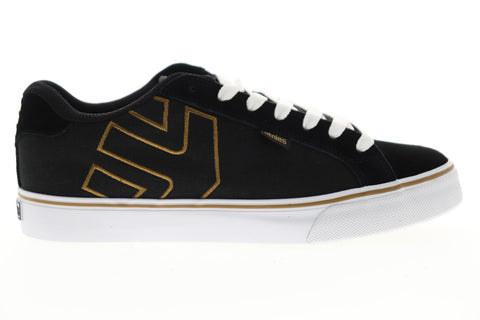 Etnies Fader Vulc Mens Black Suede Canvas Low Top Lace Up Skate Sneakers Shoes