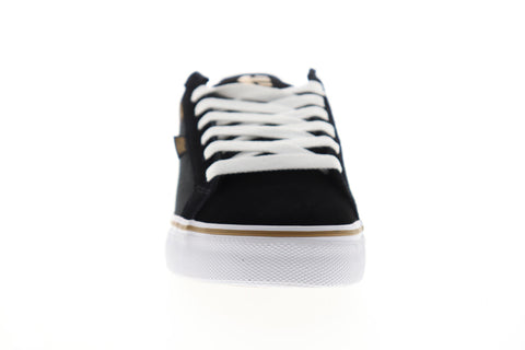 Etnies Fader Vulc Mens Black Suede Canvas Low Top Lace Up Skate Sneakers Shoes