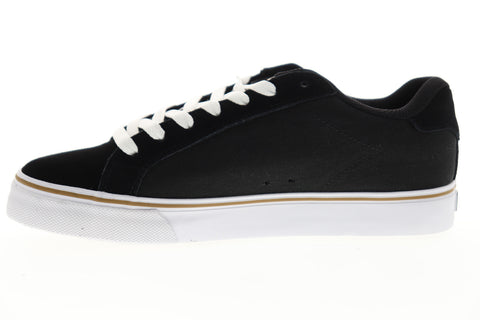Etnies Fader Vulc Mens Black Suede Canvas Low Top Lace Up Skate Sneakers Shoes