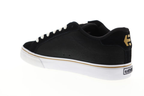 Etnies Fader Vulc Mens Black Suede Canvas Low Top Lace Up Skate Sneakers Shoes