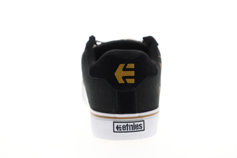 Etnies Fader Vulc Mens Black Suede Canvas Low Top Lace Up Skate Sneakers Shoes
