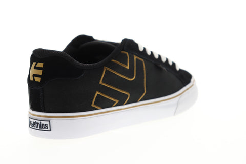 Etnies Fader Vulc Mens Black Suede Canvas Low Top Lace Up Skate Sneakers Shoes