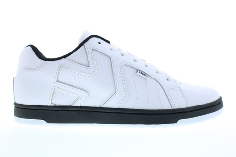 Etnies Fader 2 4101000467110 Mens White Leather Lace Up Athletic Skate Shoes
