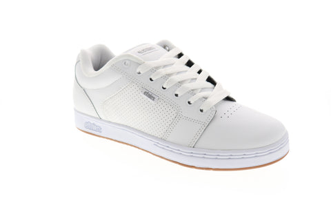 Etnies Barge Xl Mens White Leather Athletic Lace Up Skate Shoes