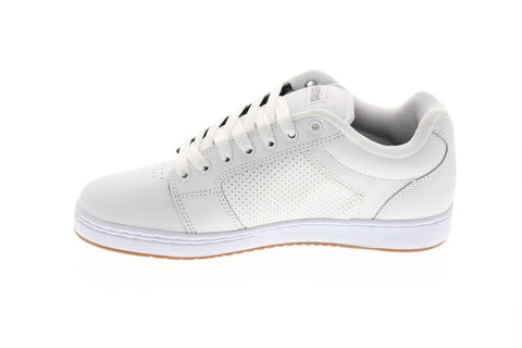 Etnies Barge Xl Mens White Leather Athletic Lace Up Skate Shoes