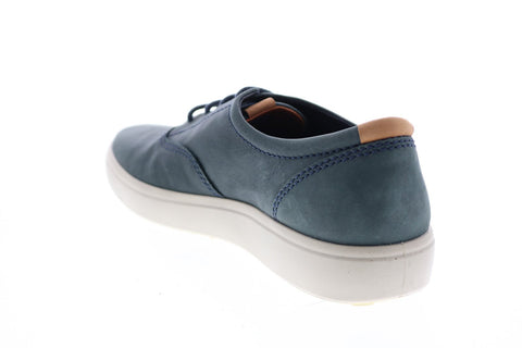 Ecco Soft 440364-02038 Mens Blue Leather Lace Up Lifestyle Sneakers Shoes
