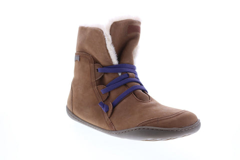 Camper Peu Cami 46477-045 Womens Brown Leather Lace Up Euro Sneakers Shoes