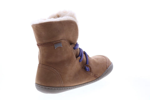Camper Peu Cami 46477-045 Womens Brown Leather Lace Up Euro Sneakers Shoes