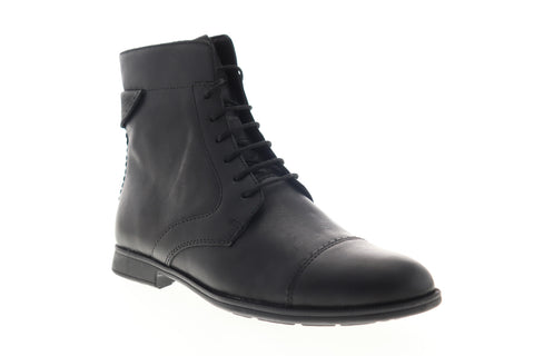 Camper Mil 46503-035 Womens Black Leather Lace Up Casual Dress Boots