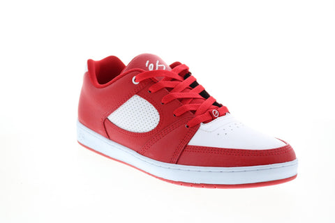 ES Accel Slim 5101000144616 Mens Red Leather Skate Inspired Sneakers Shoes