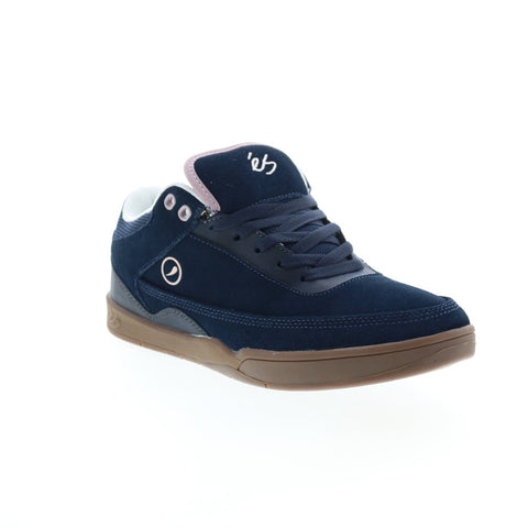 ES Stylus Mid Chomp on Kicks Mens Blue Suede Skate Inspired Sneakers Shoes
