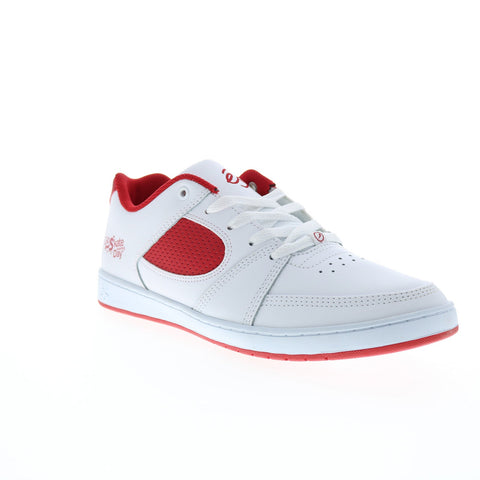 ES Accel Slim X Go Skateboarding Day Mens White Leather Sneakers Shoes