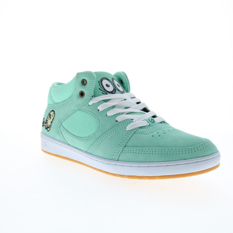 ES Accel Slim Mid X Eggcell Mens Green Suede Skate Inspired Sneakers Shoes
