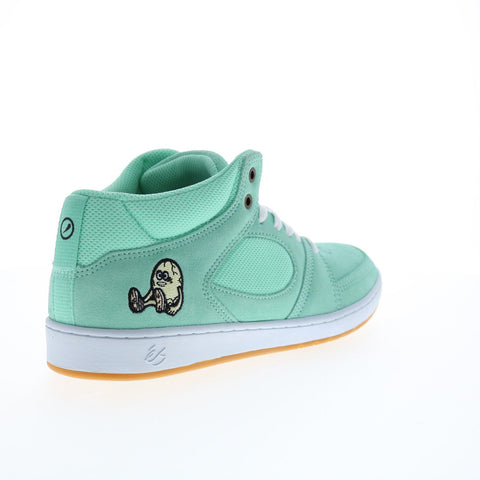 ES Accel Slim Mid X Eggcell Mens Green Suede Skate Inspired Sneakers Shoes