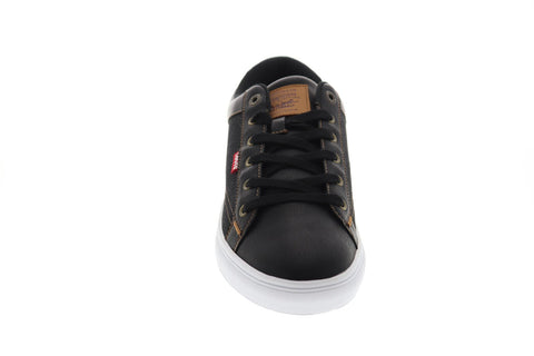 Levis Jeffrey Hi 501 Mens Black Leather & Canvas Low Top  Sneakers Shoes