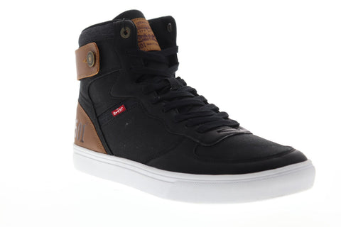 Levis Jeffrey Hi 501 Core Mens Black Canvas High Top Lace Up Sneakers Shoes
