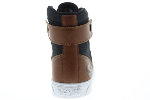 Levis Jeffrey Hi 501 Core Mens Black Canvas High Top Lace Up Sneakers Shoes