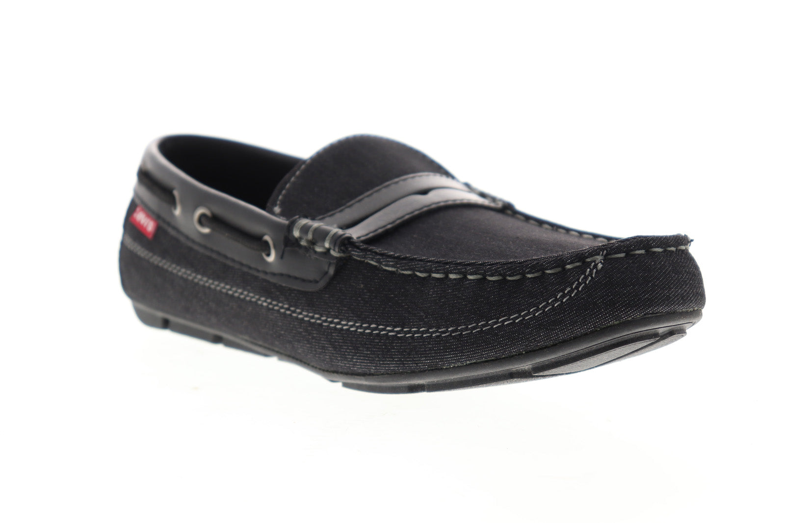 Levis Pierce Denim 517902-01A Mens Black Canvas Low Top Penny Loafers