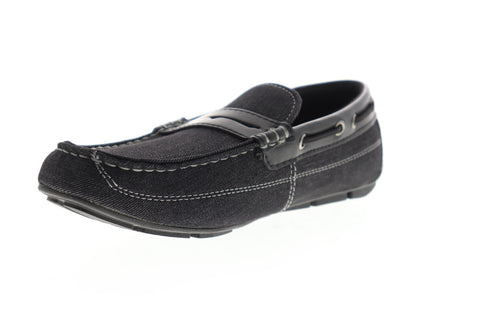 Levis Pierce Denim 517902-01A Mens Black Canvas Low Top Penny Loafers Shoes
