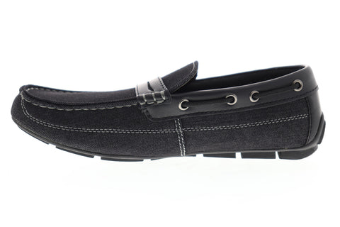 Levis Pierce Denim 517902-01A Mens Black Canvas Low Top Penny Loafers Shoes