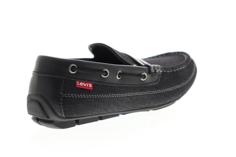 Levis Pierce Denim 517902-01A Mens Black Canvas Low Top Penny Loafers Shoes