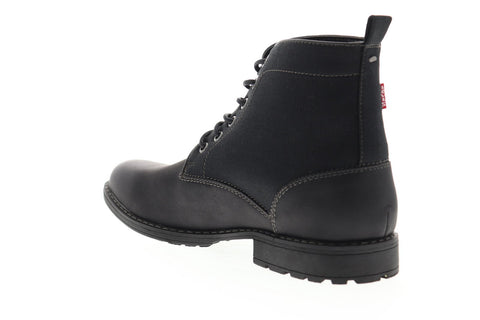 Levis Lakeport 518095-A48 Mens Black Leather Lace Up Casual Dress Boots Shoes
