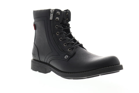 Levis Jacoby Mens Black Leather Casual Dress Zipper Boots Shoes