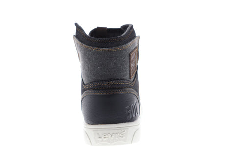 Levis Mason Hi 501 Pg Mens Black Textile High Top Lace Up Sneakers Shoes