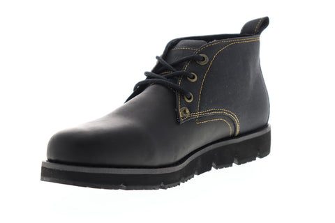 Levis Bradford 518553-A48 Mens Black Leather High Top Lace Up Chukkas Boots