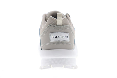 Skechers Tidao 51982 Mens Beige Leather Lace Up Low Top Sneakers Shoes
