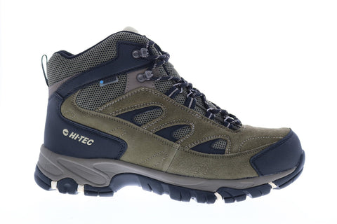 Hi-Tec Logan WP 52086 Mens Green Suede Nylon Lace Up Hiking Boots