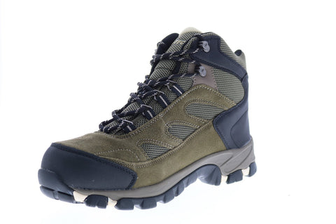 Hi-Tec Logan WP 52086 Mens Green Suede Nylon Lace Up Hiking Boots