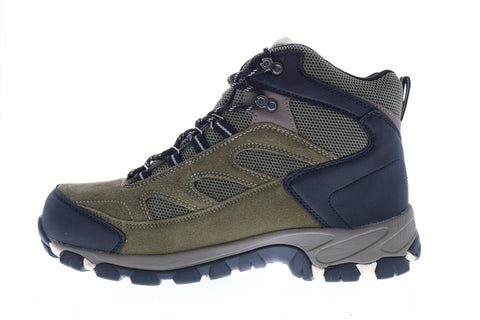 Hi-Tec Logan WP 52086 Mens Green Suede Nylon Lace Up Hiking Boots