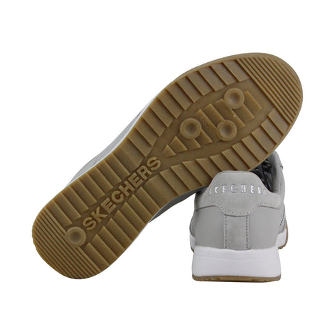 Skechers Zinger 52321 Mens Gray Leather Casual Lace Up Low Top Sneakers Shoes