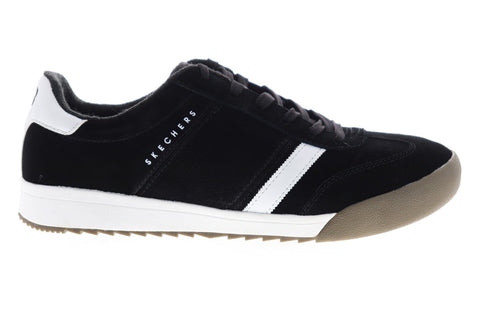 Skechers Zinger Ventich 52328 Mens Black Suede Lace Up Low Top Sneakers Shoes