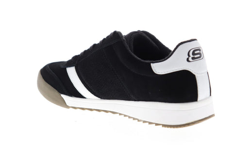 Skechers Zinger Ventich 52328 Mens Black Suede Lace Up Low Top Sneakers Shoes