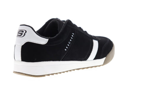 Skechers Zinger Ventich 52328 Mens Black Suede Lace Up Low Top Sneakers Shoes