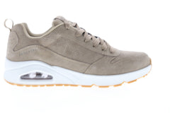 Skechers Uno 52456 Mens Gray Suede Lace Up Low Top Sneakers Shoes