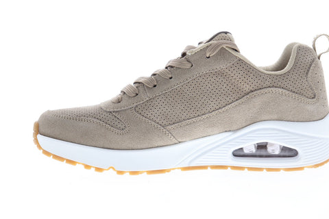 Skechers Uno 52456 Mens Gray Suede Lace Up Low Top Sneakers Shoes