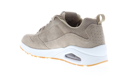 Skechers Uno 52456 Mens Gray Suede Lace Up Low Top Sneakers Shoes
