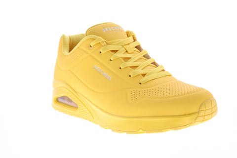 Skechers Uno Stand On Air 52458 Mens Yellow Lace Up Lifestyle Sneakers Shoes