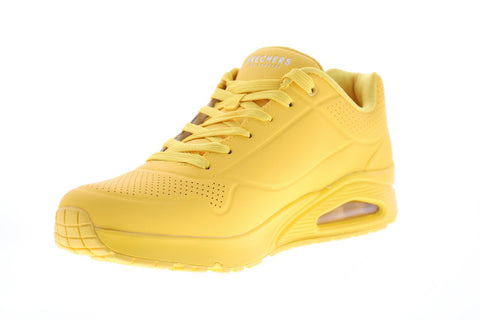 Skechers Uno Stand On Air 52458 Mens Yellow Lace Up Lifestyle Sneakers Shoes