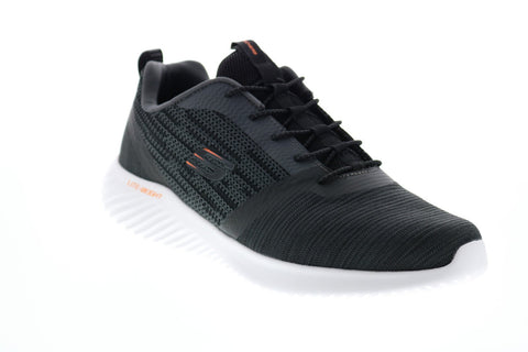 Skechers Bounder 52504 Mens Black Canvas Lace Up Lifestyle Sneakers Shoes