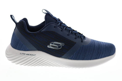 Skechers Bounder 52504 Mens Blue Mesh Lace Up Lifestyle Sneakers Shoes
