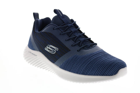 Skechers Bounder 52504 Mens Blue Mesh Lace Up Lifestyle Sneakers Shoes