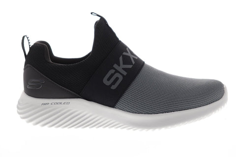 Skechers Bounder Wolfston 52506 Mens Gray Mesh Slip On Athletic Cross Training Shoes