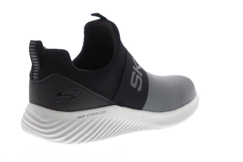 Skechers Bounder Wolfston 52506 Mens Gray Mesh Slip On Athletic Cross Training Shoes