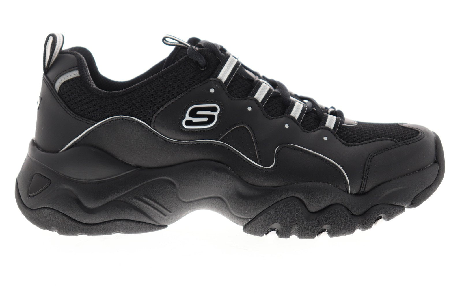 Skechers D Lites Silverwood 52685 Mens Black Leather Lifestyle