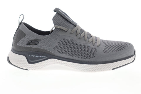Skechers Solar Fuse Valedge 52757 Mens Gray Wide Athletic Walking Shoes